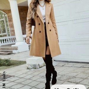 SHEIN Unity Double Breasted Lapel Collar Overcoat